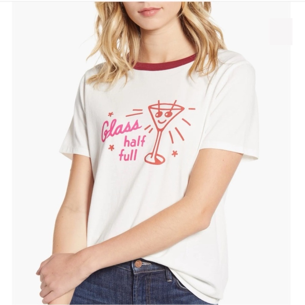 Ban.do Glass Half Full Martini Ringer T-shirt